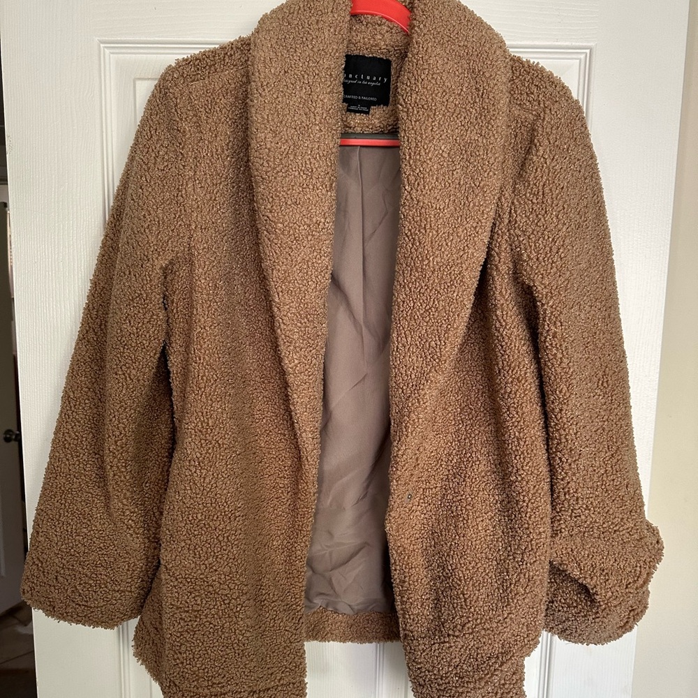 Brown oversized teddy coat